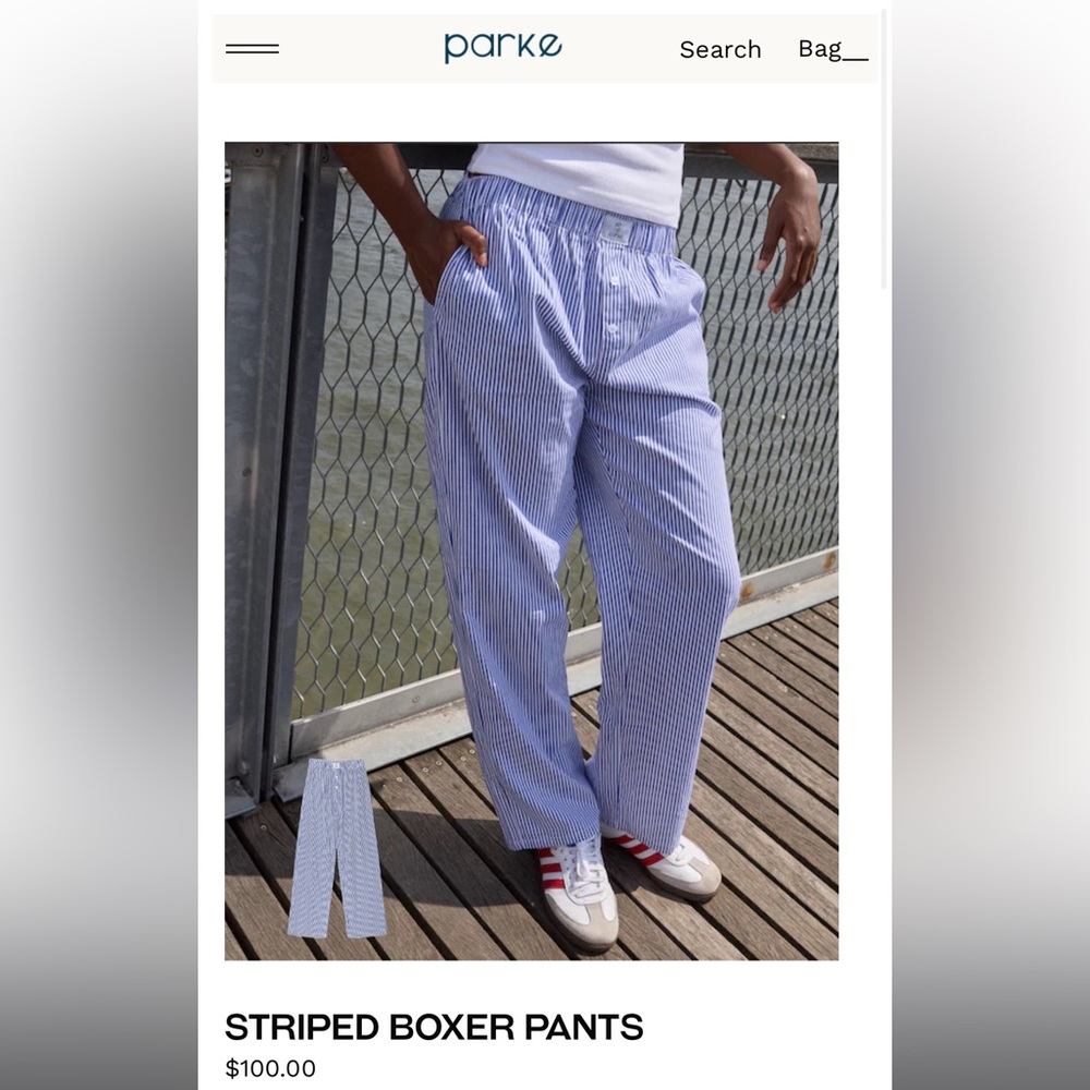 PARKE Striped pajama pants